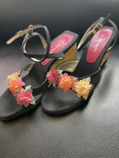 銀座かねまつ　厚底サンダル　アンクルストラップサンダル 23.5cm