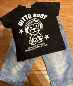Uittg Baby 音楽テーマ Tシャツとデニムパンツ セット 110