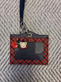 新品未使用　ファミリア　ネームホルダー　赤