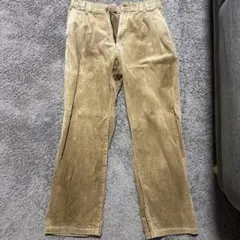 ベージュ コーデュロイ ストレートパンツ