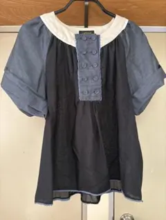 T.yamai paris バイカラー 半袖ブラウスのサムネイル