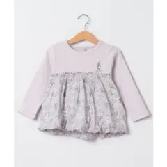 petit main【ピーターラビット】花柄ドッキング長T （ラベンダ-）