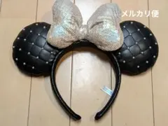 ディズニー　カチューシャ ミニーちゃん スパンコール　キルティング　パール