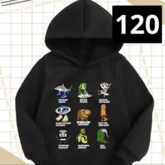 イタリアンブレインロット　裏起毛パーカー　黒　120 aaa1