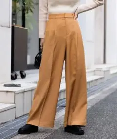 【URBAN RESEARCH】ウールライクダブルタックワイドパンツ オレンジ