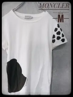 【希少】MONCLER 半袖 Tシャツ ホワイト M スパンコールワッペンのサムネイル