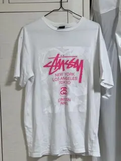 Stüssy Tシャツ ホワイト ピンク ロゴのサムネイル