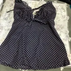 ブラック・ピンク水玉フリル水着9Mサイズ上のみ