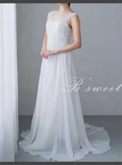 ホワイトドレス　ウエディングドレス　エンパイアライン　前撮り　二次会　ミスコン