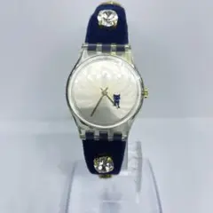 Swatch スウォッチ 猫デザイン 腕時計 ネイビーブルー 未使用 LK178のサムネイル