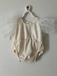 3coins ベビーロンパース　レースフリル