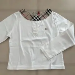 【クリーニング済】BURBERRY 長袖カットソー 110A ホワイト