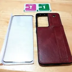 スマホケース　赤　フィルム　スタンドのサムネイル