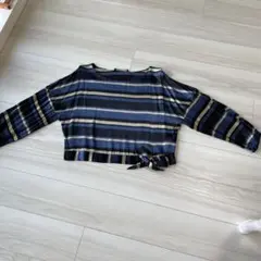 ZARA BASIC ボーダーブラウス　L