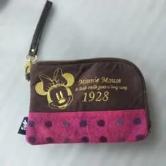 ミニーマウス ドット柄ポーチ