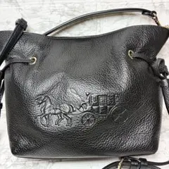 【極美品】COACH フリンジ ショルダーバッグ ホースロゴ レザー CA213