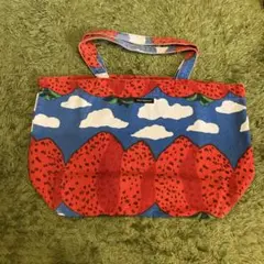 美品【marimekko】マリメッコトートバッグエコバッグLOKKIピンクレッド 