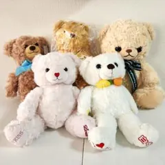 テディベア　くまのぬいぐるみ　5体セット販売