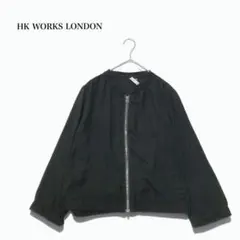 エイチケーワークス♢ノーカラーブルゾン フロントジップ アウター 黒 カジュアルのサムネイル