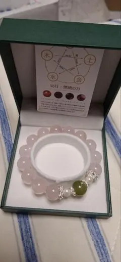 天然石ローズクォーツビーズブレスレット