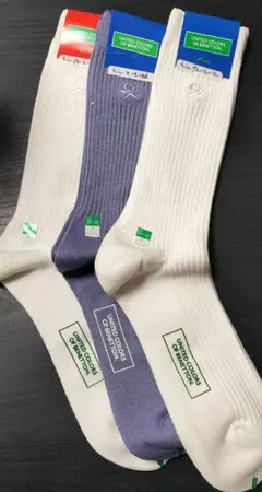 UNITED COLORS OF BENETTON ソックス 3足25-27cm