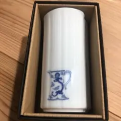 新品箱入り:深川製磁ブルーチャイナゴブレット　タンブラー水呑コップ藍色ビアグラス