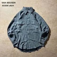 VAN HEUSENフェイクスウェードシャツMグレーブルー美品CBOYグランパのサムネイル