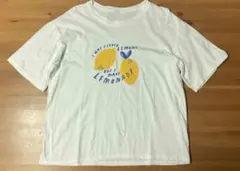 レモンプリント ホワイト Tシャツ