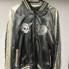 スカジャン　リバーシブル　スカル刺繍