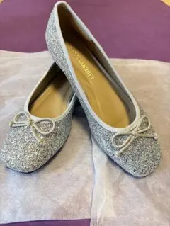 LibertyDoll シルバー スクエアトゥ フラット美脚バレエパンプス