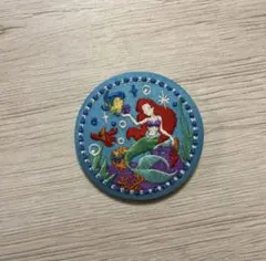 ディズニー 刺繍缶バッジ リトルマーメイド アリエル