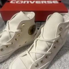 CONVERSEオールスターゴールドパッチ HIブホワイト/ゴールド 25cm