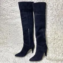 『極美品』ダイアナ ニーハイブーツ ロング ファスナー ジップ スエード　黒