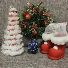 クリスマス　デコレーションセット　リース　　ブーツ　キャンドル