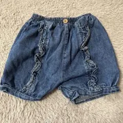 フリル付きデニムハーフパンツ 110