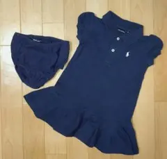 ラルフローレン12M80紺のワンピースパンツセット
