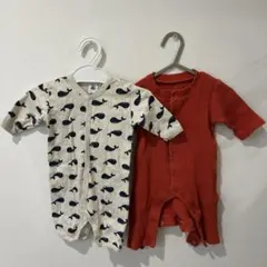 PETIT BATEAU クジラ柄ロンパースセット 3m