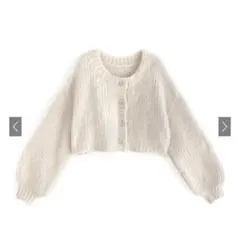 ウール混シャギーニットショート丈カーディガン[dr649