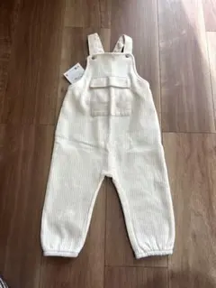 【新品】ZARA オーバオール 白 リブ