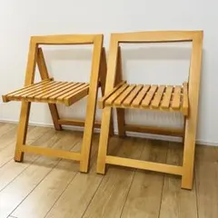 2脚セット】無印良品 MUJI ブナ材 折りたたみチェア 板座 廃盤 希少