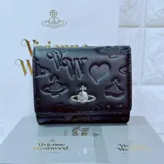 ショッパー付Vivienne Westwood 3つ折り財布 ブラック マット