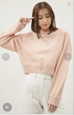 Mila Owen クルーネック 長袖ニット ピンクベージュ