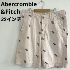 Abercrombie&Fitch鹿刺繍 ハーフパンツ ピンク 32インチのサムネイル
