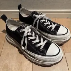 ALL STAR 黒 厚底ローカットスニーカー TREKWAVE