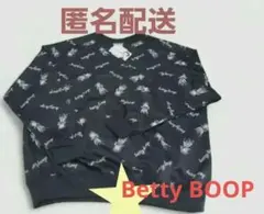 ★Betty BOOP トレーナー Mサイズ スウェット 総柄 黒 男女兼用