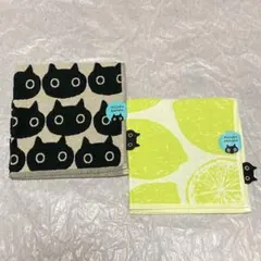 新品☆マタノアツコ☆ガーゼハンカチ 2枚 ネコ 今治 Aのサムネイル