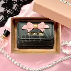 miu miu 三つ折り財布 リボン 箱付き ミュウミュウ 絶対的アイドル