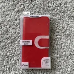 iPhone15用ブック型ケース　赤