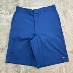 Dickies　ワークショーツ　W36　ブルー　古着のサムネイル