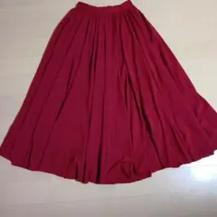 ワインレッド ロングフレアスカートのサムネイル